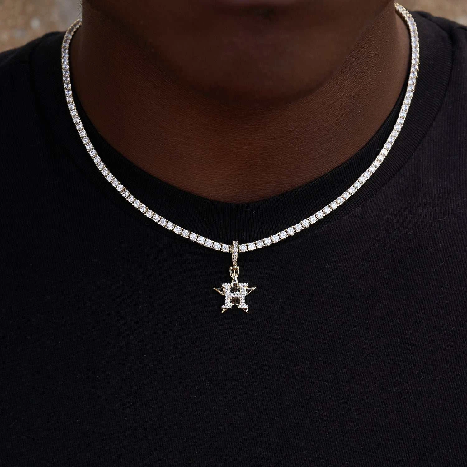 Houston Astros Micro Logo Pendant - Yellow Gold 2 Houston Astros Micro Logo Pendant - Yellow Gold - Image 2