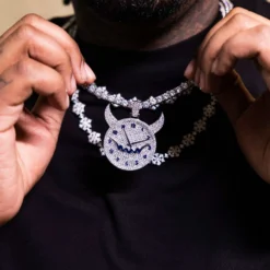 Fivio Demon Time Pendant - White Gold -Fashion Jewelry Discount Store BAC11DCB B7F3 4A59 80CB CB925437B0D5 1694c26f ace3 45f8 b665 79db7fc10474