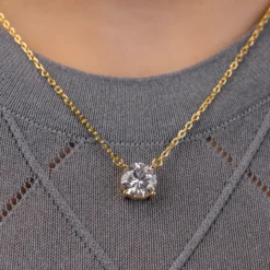 Floating Gemstone Necklace -Fashion Jewelry Discount Store BirthstoneFloatingGem 2 W