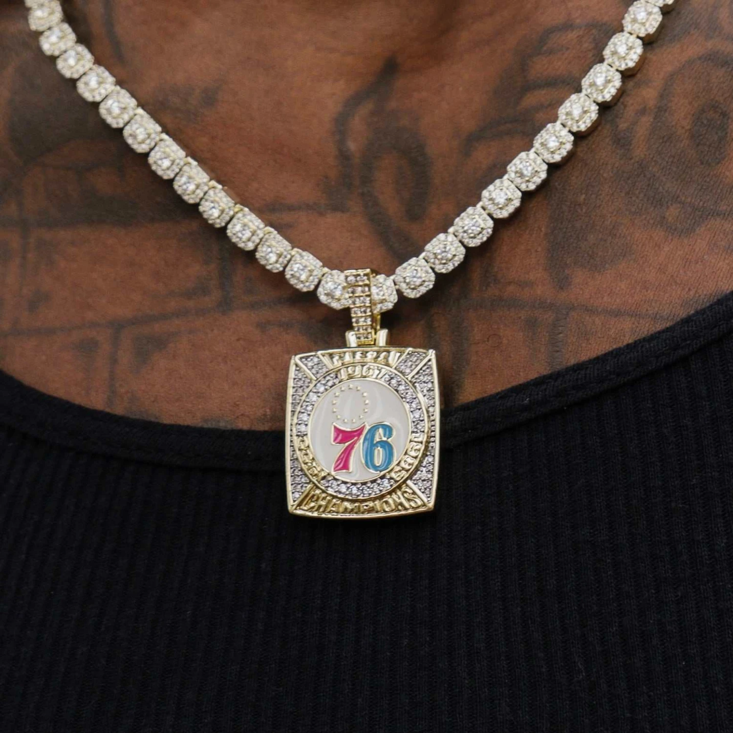 Philadelphia 76ers Championship Pendant - Yellow Gold 1 Philadelphia 76ers Championship Pendant - Yellow Gold