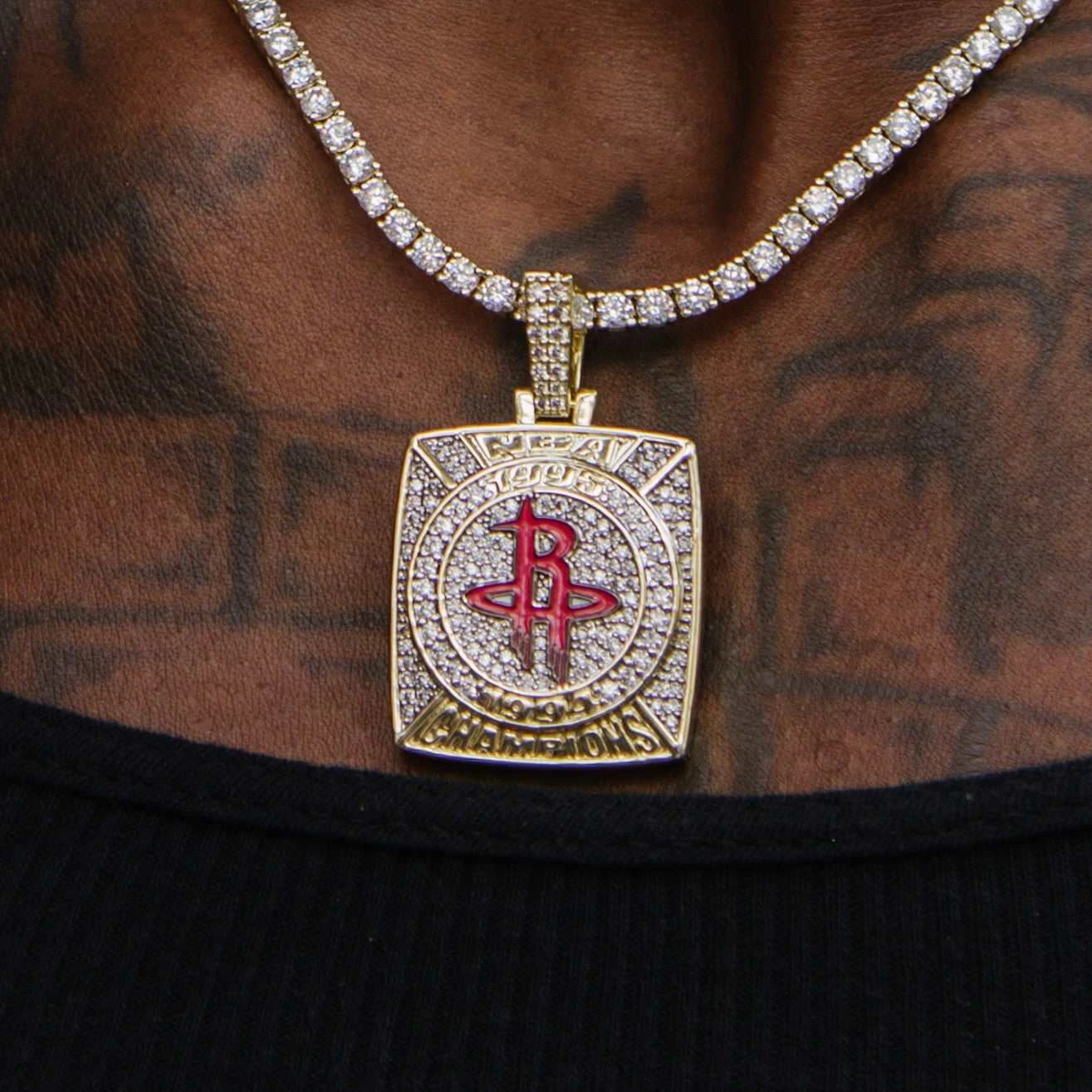 Houston Rockets Championship Pendant - Yellow Gold 1 Houston Rockets Championship Pendant - Yellow Gold