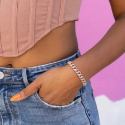 Two-Toned Iced Cuban Bracelet - 8.5mm 8 Two-Toned Iced Cuban Bracelet - 8.5mm -Fashion Jewelry Discount Store C9E1FD5E 3634 4C61 AED1 4C3DF51B854E