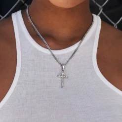 Crucifix Pendant In White Gold -Fashion Jewelry Discount Store CrucifixPendantWhiteGold 1