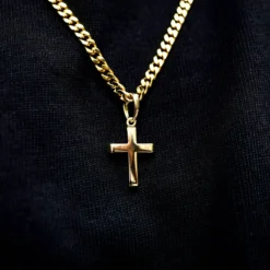 Micro Simple Cross Pendant In Yellow Gold -Fashion Jewelry Discount Store DD17D3B3 1A92 48A3 9AC6 219465DD4511 1 201 a