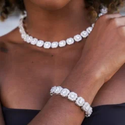 Clustered Tennis Necklace + Bracelet Bundle -Fashion Jewelry Discount Store DF34586E 3971 448C A91E EC3016DAE684 1 201 a