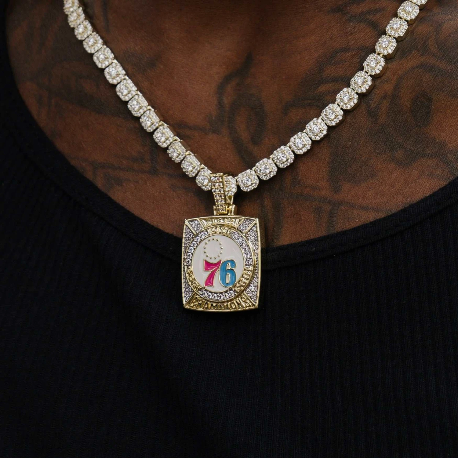 Philadelphia 76ers Championship Pendant - Yellow Gold 2 Philadelphia 76ers Championship Pendant - Yellow Gold - Image 2