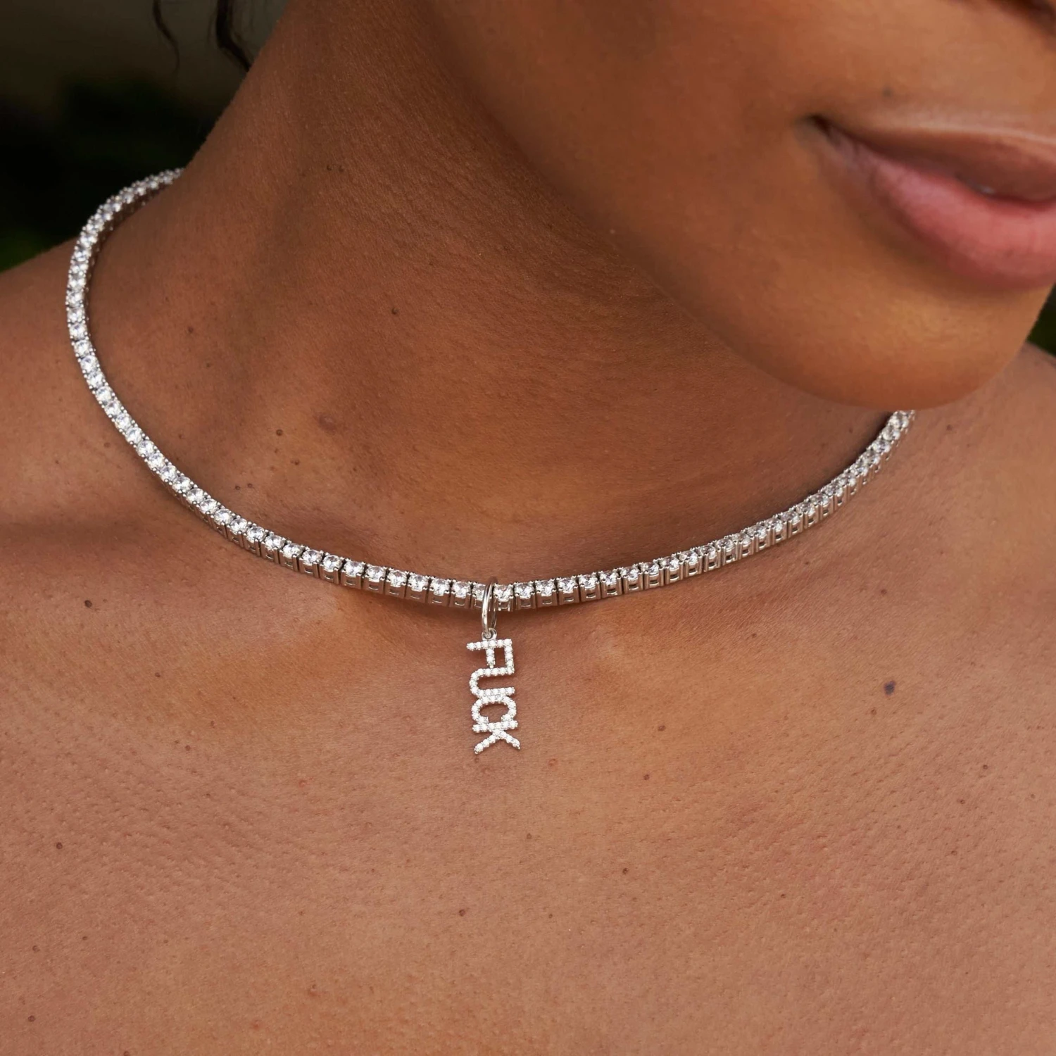 "Fuck" Pendant - White Gold 2 "Fuck" Pendant - White Gold - Image 2