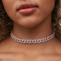 Diamond Cuban Prong Necklace In Rose/White Gold- 12MM -Fashion Jewelry Discount Store EBC059E3 2FF8 48BC A0CC 514FA23A7A4D