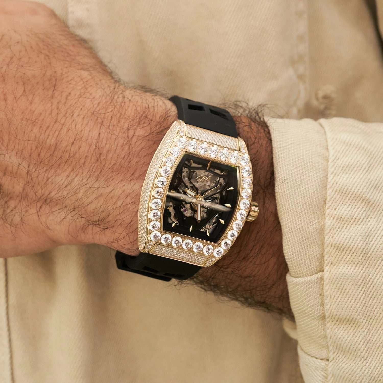 40MM Fully Iced Black Panther Perennial Era W/ Rubber Strap 3 40MM Fully Iced Black Panther Perennial Era W/ Rubber Strap - Image 3