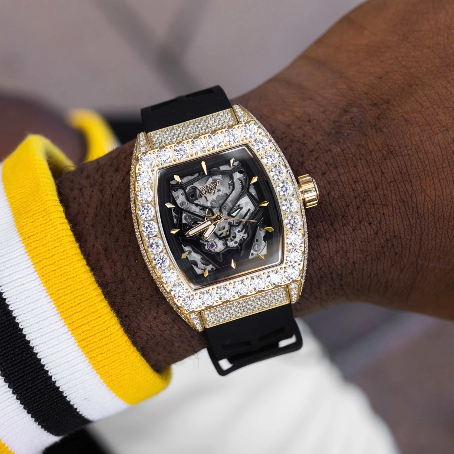 40MM Fully Iced Black Panther Perennial Era W/ Rubber Strap 1 40MM Fully Iced Black Panther Perennial Era W/ Rubber Strap