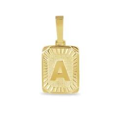Square Initial Custom Pendant -Fashion Jewelry Discount Store GLD LetterPendant Square A