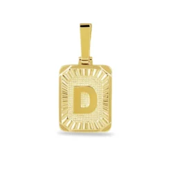 Square Initial Custom Pendant -Fashion Jewelry Discount Store GLD LetterPendant Square D