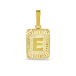Square Initial Custom Pendant -Fashion Jewelry Discount Store GLD LetterPendant Square E