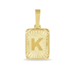 Square Initial Custom Pendant -Fashion Jewelry Discount Store GLD LetterPendant Square K