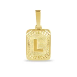 Square Initial Custom Pendant -Fashion Jewelry Discount Store GLD LetterPendant Square L