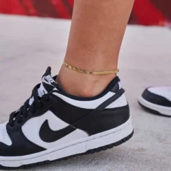 Herringbone Anklet In Yellow Gold - 4mm