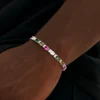 Multicolor Oval Cut Tennis Bracelet