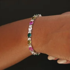 Multicolor Oval Cut Tennis Necklace + Bracelet Bundle -Fashion Jewelry Discount Store LEX01700 1 1