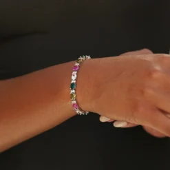 Multicolor Oval Cut Tennis Necklace + Bracelet Bundle -Fashion Jewelry Discount Store LEX01700 2