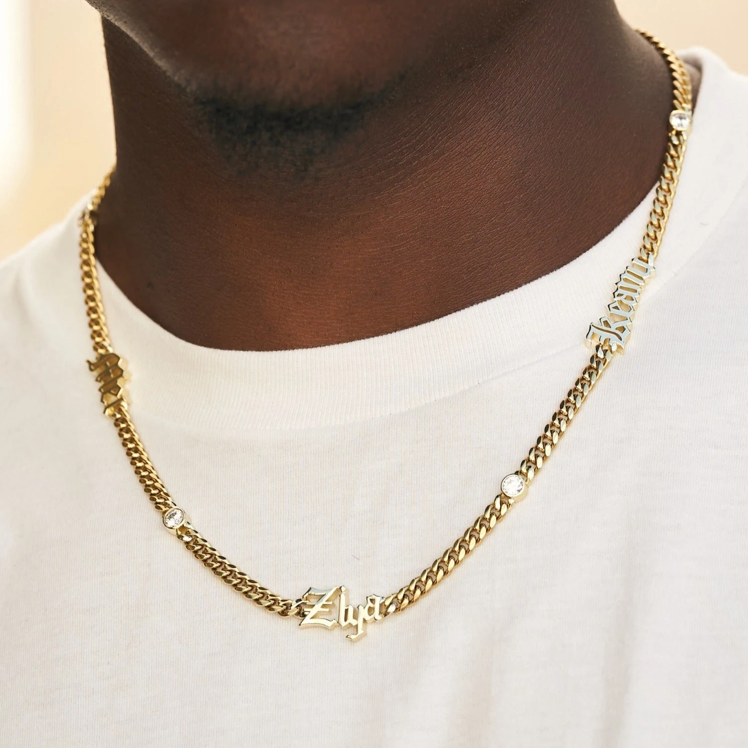 Gothic Stationed Cuban Custom Chain 1 Gothic Stationed Cuban Custom Chain