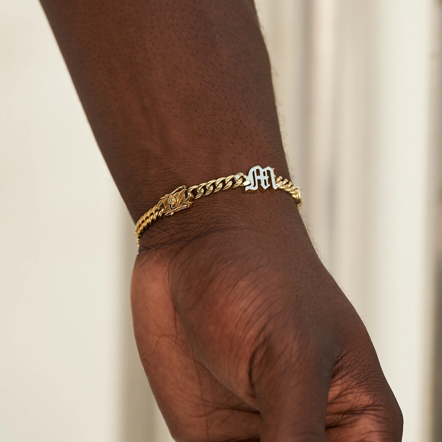 Gothic Stationed Cuban Custom Bracelet 3 Gothic Stationed Cuban Custom Bracelet - Image 3