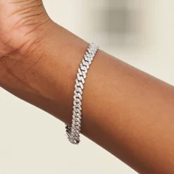 Micro Diamond Prong Necklace + Bracelet Bundle In White Gold - 6mm -Fashion Jewelry Discount Store LEX01749 3