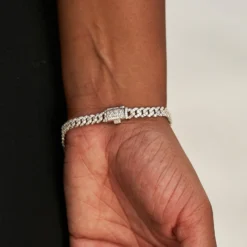 Micro Diamond Prong Necklace + Bracelet Bundle In White Gold - 6mm -Fashion Jewelry Discount Store LEX01760 3