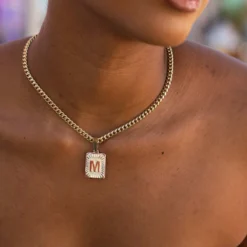 Square Initial Custom Pendant -Fashion Jewelry Discount Store LEX01878 scaled