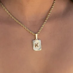 Square Initial Custom Pendant -Fashion Jewelry Discount Store LEX01996