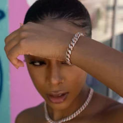 Two-Tone Iced Cuban Chain + Bracelet Bundle - 8.5mm