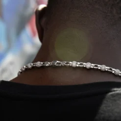 Iced Ball Box Link Chain + Bracelet Bundle -Fashion Jewelry Discount Store LSG5765 Edit 1