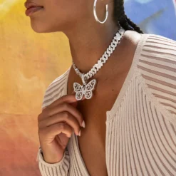 Large Iced Butterfly Pendant -Fashion Jewelry Discount Store LSG6065 Edit 1 scaled