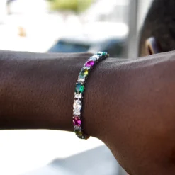 Multicolor Oval Cut Tennis Bracelet -Fashion Jewelry Discount Store LSG7891 Edit