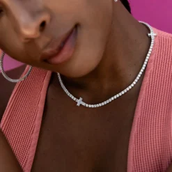 Cross Tennis Necklace -Fashion Jewelry Discount Store LSG8569 Edit
