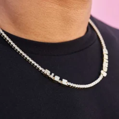 Custom Stationed Tennis Chain -Fashion Jewelry Discount Store PHCustomStationTennisNecklaceInyellowgold11