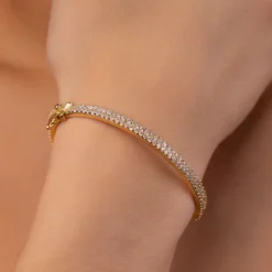 Pave Eternity Bracelet In Yellow Gold