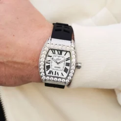 40MM Perennial Era Roman Numeral White Dial- Iced W/Rubber Strap