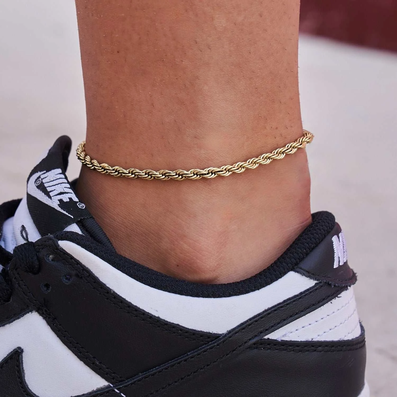 Rope Anklet In Yellow Gold - 4mm 2 Rope Anklet In Yellow Gold - 4mm - Image 2