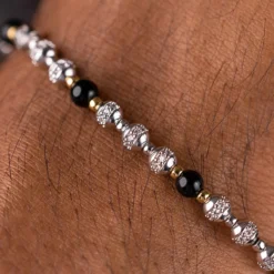 Sphere Iced Beaded Bracelet 14 Sphere Iced Beaded Bracelet -Fashion Jewelry Discount Store SphereIcedBeadedBracelet WG M 3