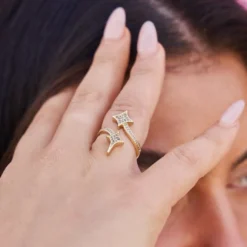 GLD Signature Star Ring - Yellow Gold -Fashion Jewelry Discount Store StarWrapRinginGold2