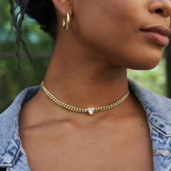 Crystal Heart Miami Cuban - Yellow Gold -Fashion Jewelry Discount Store UntitledCapture8270