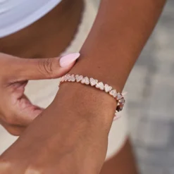 Eternity Heart Cuff Bracelet In Rose Gold -Fashion Jewelry Discount Store UntitledCapture8731