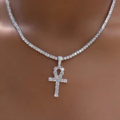 Ankh Cross In White Gold