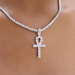 Ankh Cross In White Gold -Fashion Jewelry Discount Store WGankh2 3
