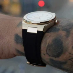 42MM Alpha Era Gold W/ Rubber Strap 12 42MM Alpha Era Gold W/ Rubber Strap -Fashion Jewelry Discount Store alpha era gold w rubber strap gld men the gld shop 5