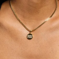 Aquarius Micro Coin Pendant