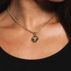 Aries Micro Coin Pendant