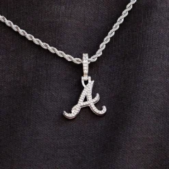 Atlanta Braves Micro Pendant In White Gold
