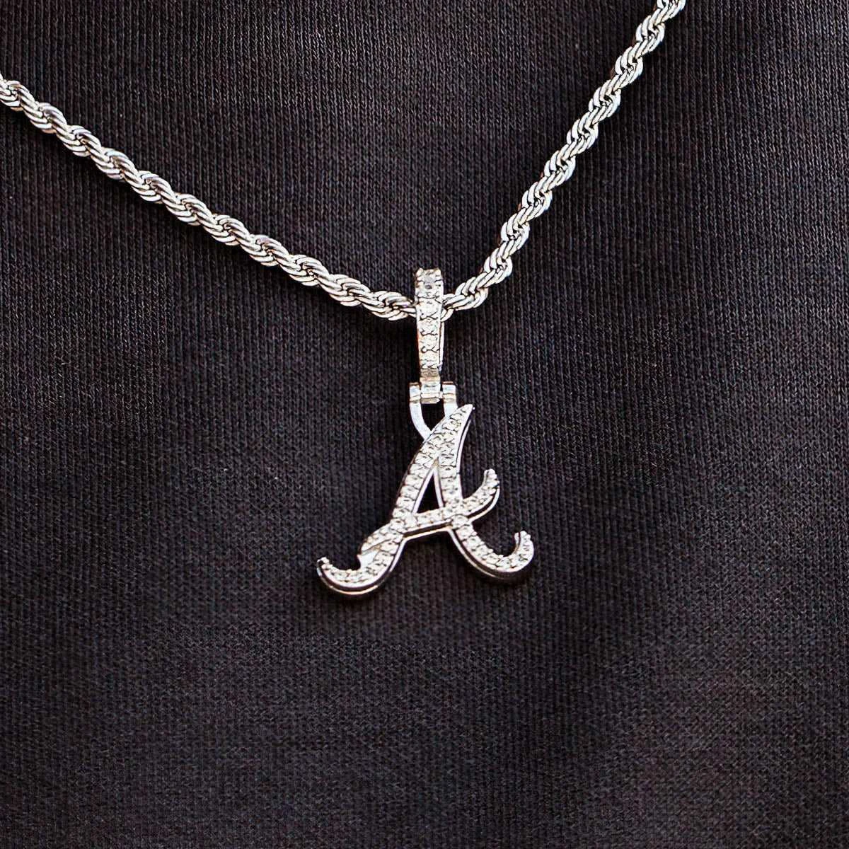 Atlanta Braves Micro Pendant In White Gold 1 Atlanta Braves Micro Pendant In White Gold