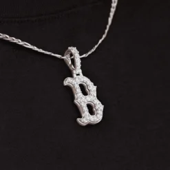 Boston Red Sox Micro Pendant In White Gold